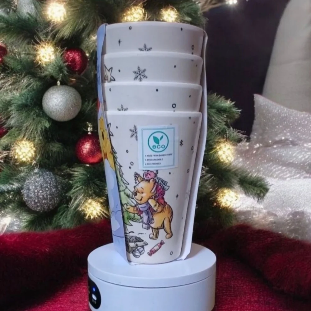 Disney Winnie the Pooh Christmas Bamboo Cups 4 pack